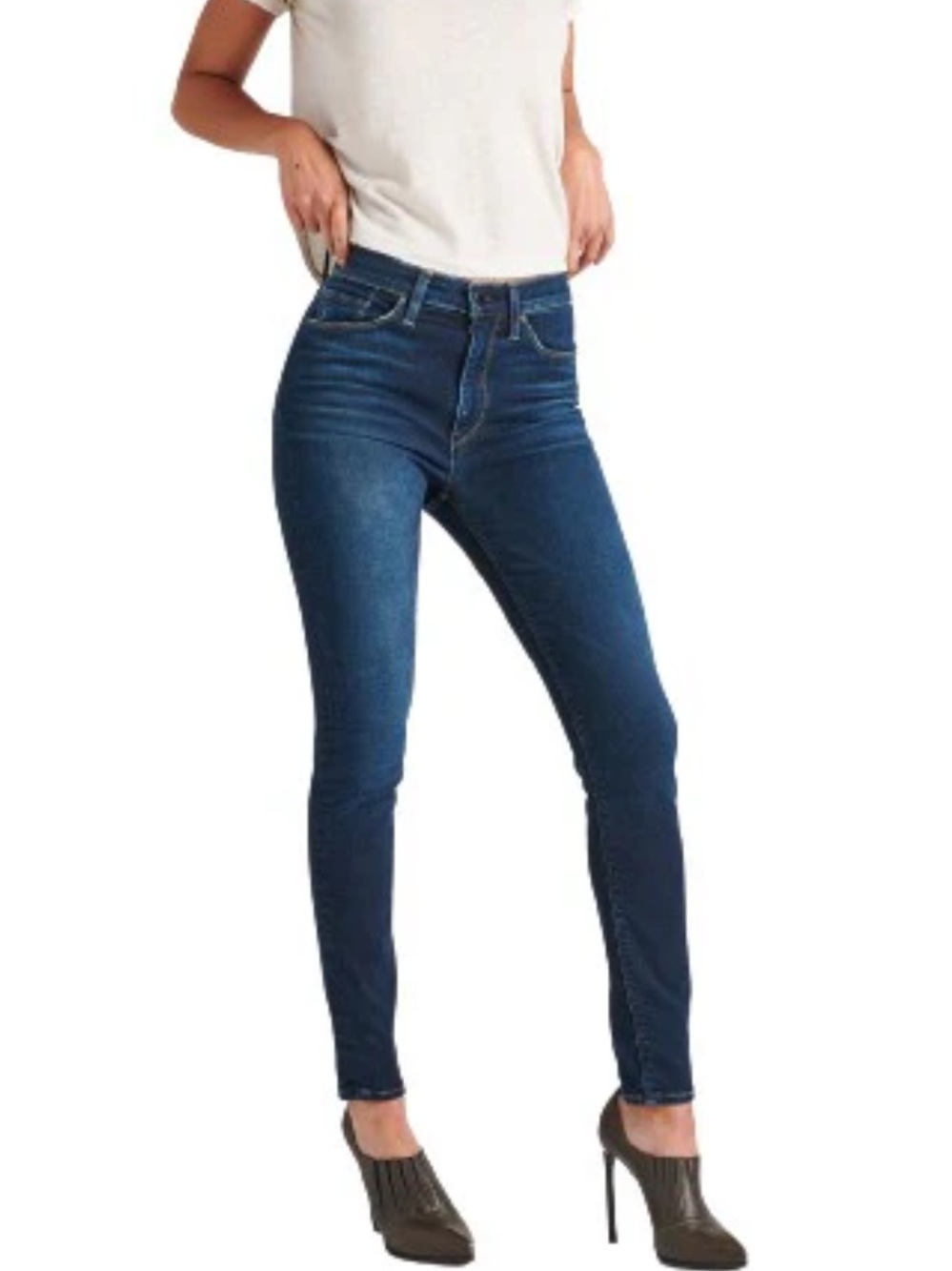 Hudson Jeans Barbara High-Rise Super Skinny Ankle Jeans - Dark Blue Wash Size 28